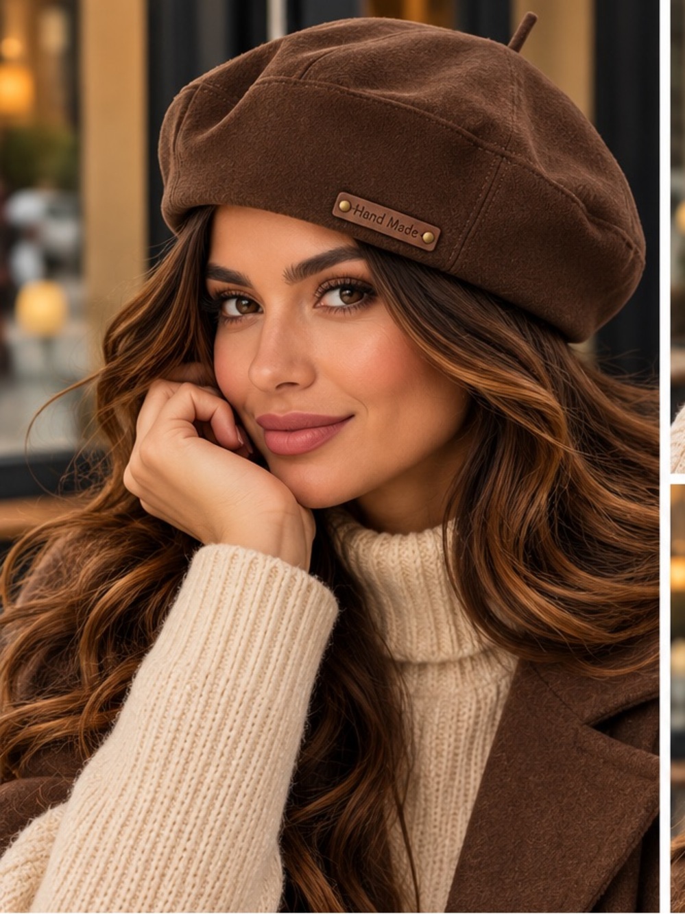 Brown Wool Beret – Classic Women's Accessory